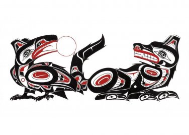 Crow and Wolf Richard Shorty Art Card Tuchone Yukon Native