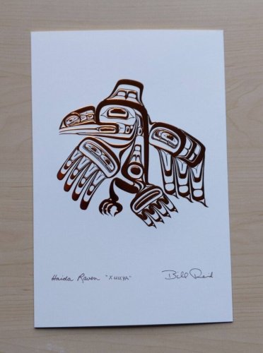 Haida Raven Copper Embossed Bill Reid Art Card Northwest Coast Native