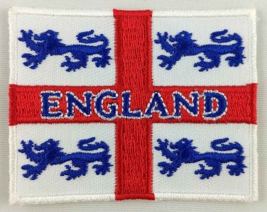 England Four Lions 4 Flag Patch Embroidered Iron On Applique UK Britain