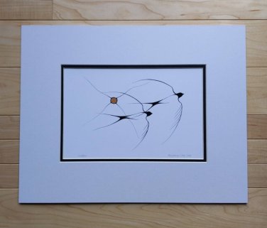 Swallows by Benjamin Chee Chee 11"x14" Matted Art Print Ojibway Native