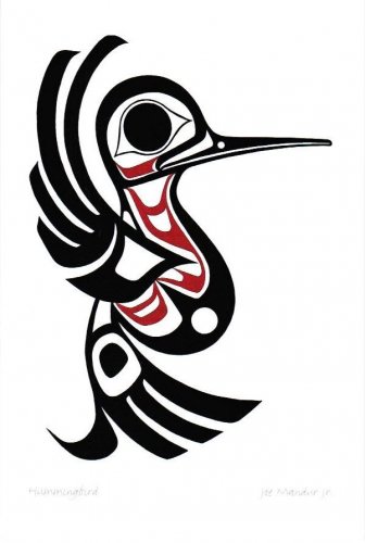 Hummingbird Joe Mandur Jr Art Card Northwest Coast Haida Art