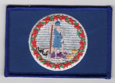 Virginia Flag Patch Embroidered Iron On Applique