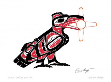 Raven Stealing the Sun Richard Shorty Art Card Northern Tuchone Yukon Native