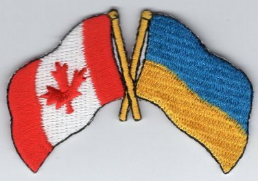 Canada / Ukraine Flag Patch Embroidered Iron On Applique Canadian Ukrainian