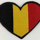 Belgium Heart Flag Patch Badge Embroidered Iron On Applique
