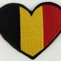 Belgium Heart Flag Patch Badge Embroidered Iron On Applique