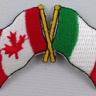 Canada / Italy Flag Patch Embroidered Iron On Applique Canadian Italian