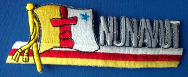 Nunavut Flag Patch Embroidered Iron On Applique