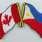 Canada / Philippines Flag Patch Embroidered Iron On Applique Canadian Filipino