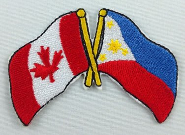 Canada / Philippines Flag Patch Embroidered Iron On Applique Canadian Filipino