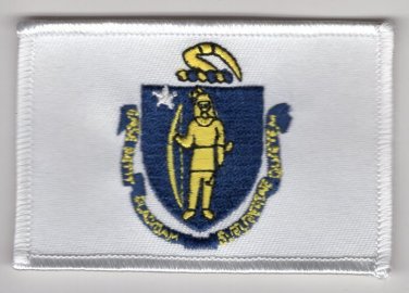 Massachusetts State Flag Patch Embroidered Iron On Applique