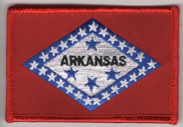 Arkansas State Flag Patch Embroidered Iron On Applique
