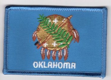Oklahoma State Flag Patch Embroidered Iron On Applique