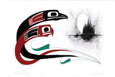 Raven and Eagle Danny Dennis Art Card Tsimshian Northwest Coast Native