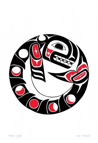 Moon Cycle Lon French Art Card Haida Northwest Coast Native