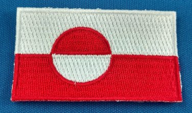 Greenland Flag Patch Embroidered Iron On Applique Greenlander Greenlandic