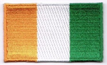Cote D' Ivoire Flag Patch Embroidered Iron On Applique Ivory Coast