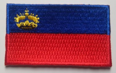 Liechtenstein Flag Patch Embroidered Iron On Applique Liechtensteiner