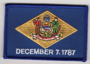 Delaware State Flag Patch Embroidered Iron On Applique