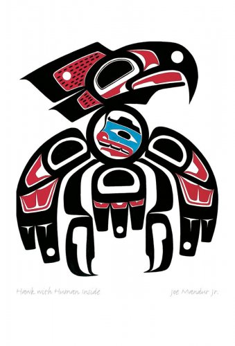 Hawk With Human Inside Joe Mandur Jr Art Card Northwest Coast Haida Art