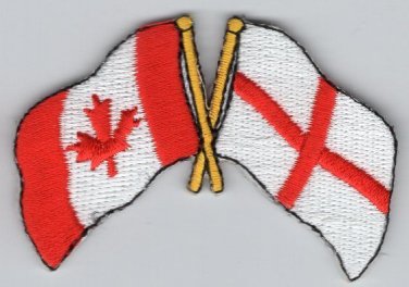 Canada / England Flag Patch Embroidered Iron On Applique Canadian British