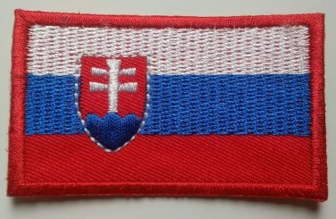 Slovakia Flag Patch Embroidered Iron On Applique Slovak