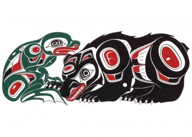 Bear and Frog Richard Shorty Art Card Tuchone Yukon Native