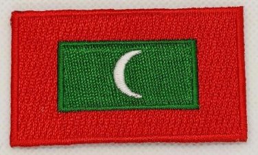 Maldives Flag Patch Embroidered Iron On Applique Maldivian