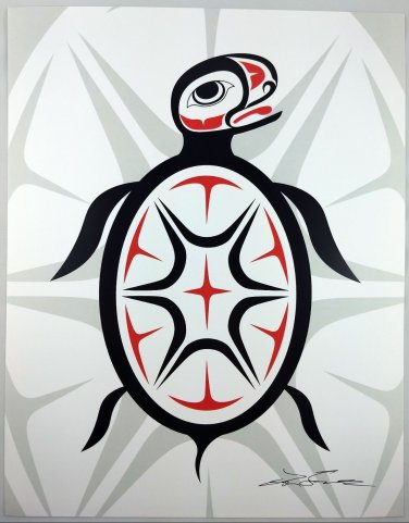 Sea Turtle Lon French Signed Print Haida Northwest Coast Native Art
