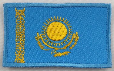 Kazakhstan Flag Patch Embroidered Iron On Applique Kazakhstani