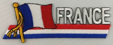France Flag Patch Embroidered Iron On Applique