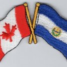Canada / El Salvador Flag Patch Embroidered Iron On Applique Canadian Salvadoran