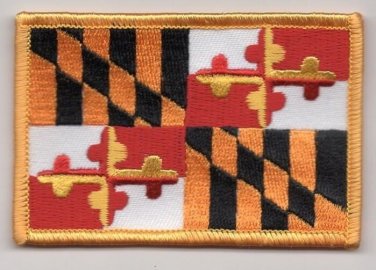 Maryland State Flag Patch Embroidered Iron On Applique