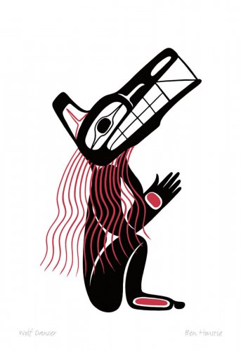 Wolf Dancer Ben Houstie Art Card Heiltsuk Nation Bella Bella Native