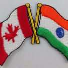 Canada / India Flag Patch Embroidered Iron On Applique Canadian Indian