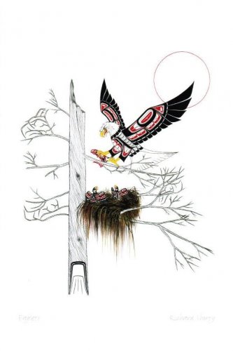 Eaglets Richard Shorty Art Card Northern Tuchone Yukon Native