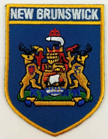 New Brunswick COA Shield Crest Patch Embroidered Iron On Sew On Canada