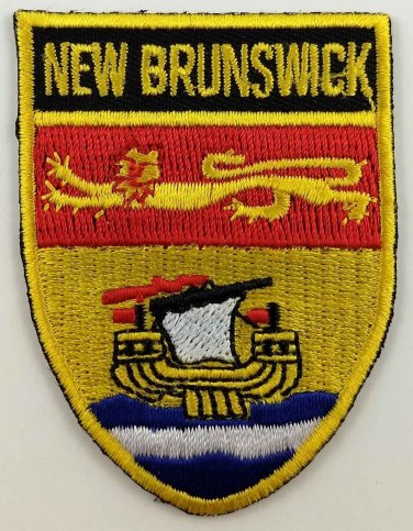 New Brunswick Flag Shield Crest Patch Embroidered Iron On Sew On Canadian