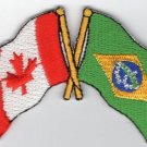 Canada / Brazil Flag Patch Embroidered Iron On Canadian Brazilian Brasil