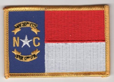 North Carolina State Flag Patch Embroidered Iron On Applique
