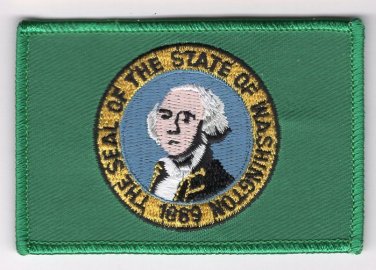 Washington State Flag Patch Embroidered Iron On Applique