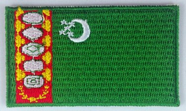 Turkmenistan Flag Patch Embroidered Iron On Applique Turkmen