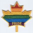 Rainbow Maple Leaf Patch LGBT Pride Embroidered Iron On Applique