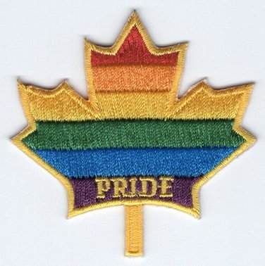 Rainbow Maple Leaf Patch LGBT Pride Embroidered Iron On Applique