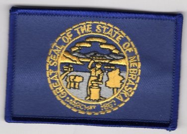 Nebraska State Flag Patch Embroidered Iron On Applique