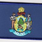 Maine State Flag Patch Embroidered Iron On Applique
