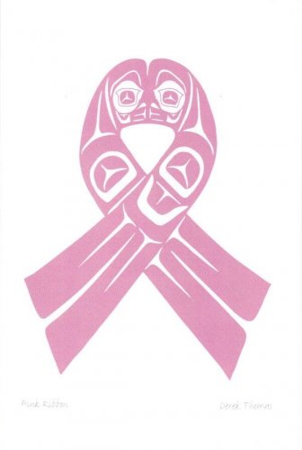 Pink Ribbon Derek Thomas Art Card Metis Coast Salish Art