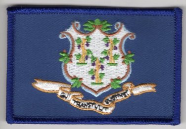 Connecticut State Flag Patch Embroidered Iron On Applique