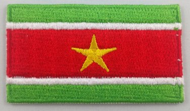 Suriname Flag Patch Embroidered Iron On Applique Surinamese