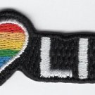 Rainbow I Love Life Heart Patch LGBT Pride Embroidered Iron On Applique